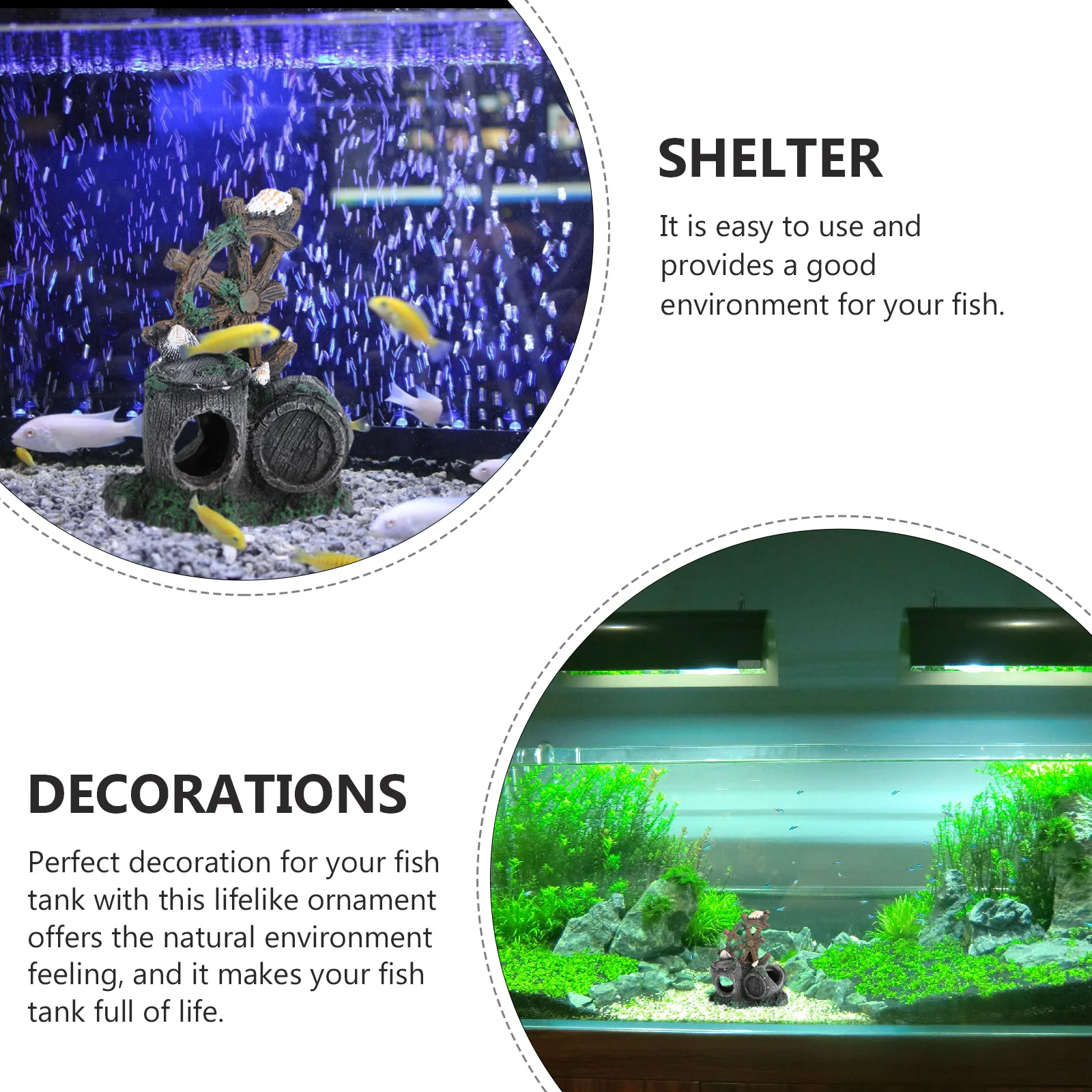 

Resin Barrel Aquarium Ornament Creative Fish Tank Decor Landscape Adornment Durable Safe Aquarium Decoration Fish Tank Adornment