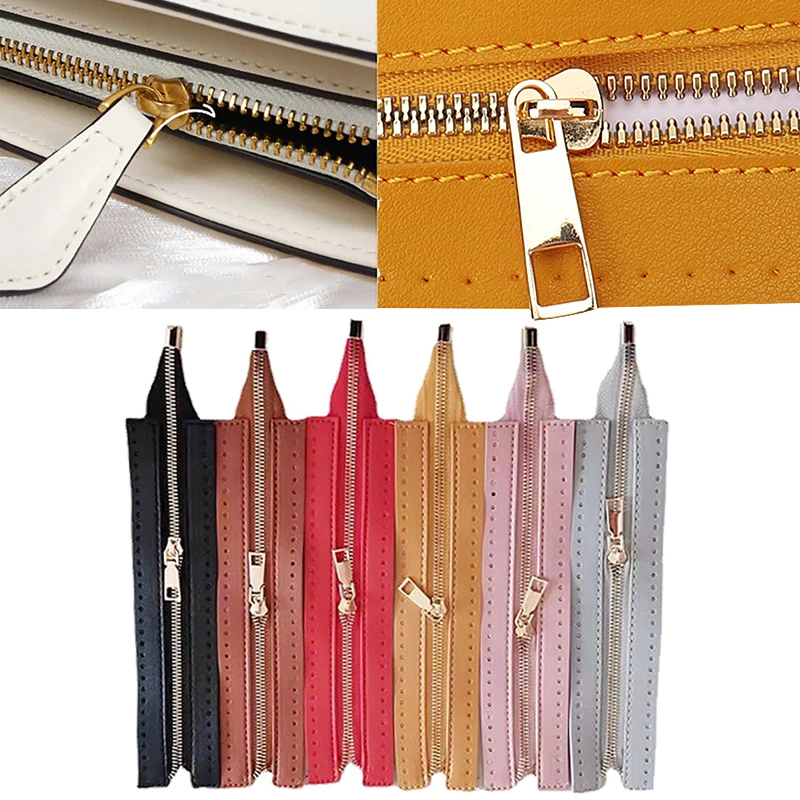 

1PC DIY Zipper For Woven Bag Hardware PU Leather Zipper Sewing Accessories 55cm Metal Zipper For Clothes Shoes Supplies