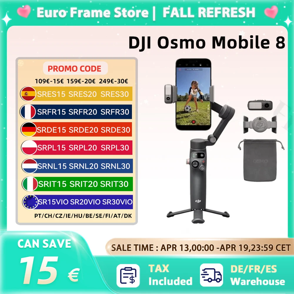 DJI Osmo Mobile 8 OM8 Smartphone Gimbal Stabilizer 3 Axis Mobile Phone Gimbal Original Brand New OM8