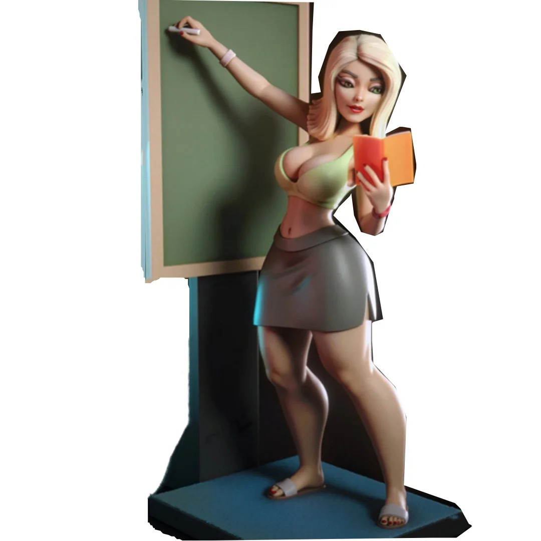 Resin Model Figure, 1/24 Scale Beautiful Teacher, GK, Unassembled and Unpainted Kit, 3D DIY Toy