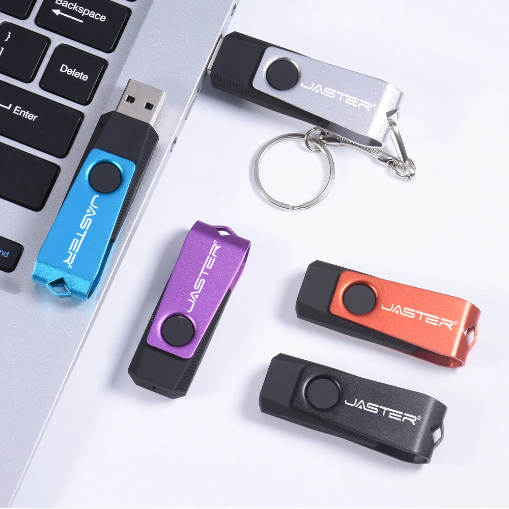 Free Custom Logo Metal Portable USB 2.0 Flash Drive Real Capacity Pen Drive Plastic With Key Chain Memory Stick 64GB/32GB U Disk