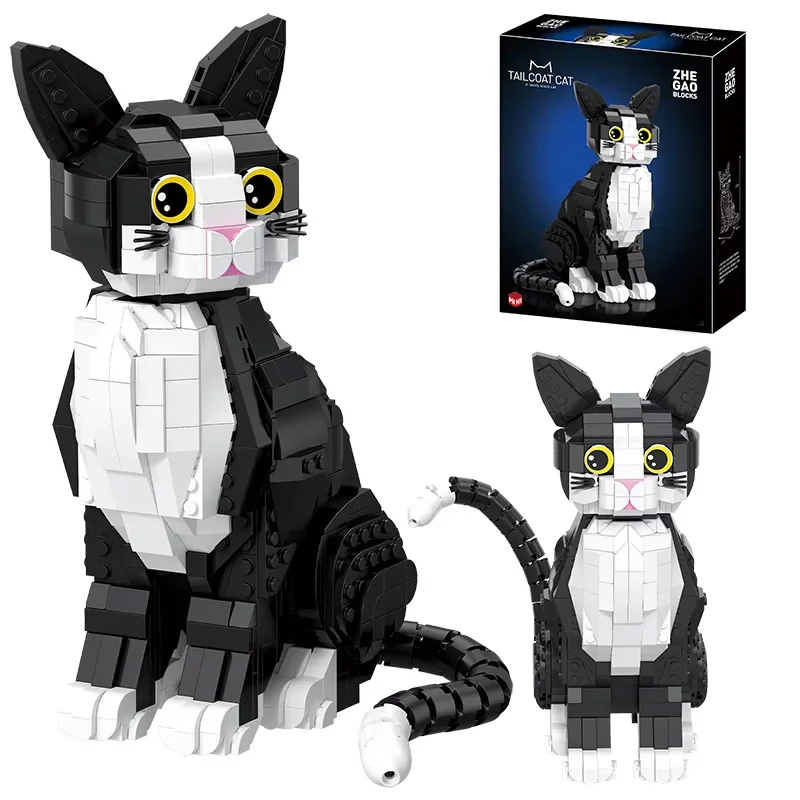 Bloques de Construcción de Gato con Traje de Esmoquin, Modelo Animal, 801 Piezas, 2026, Lindo Gatito de Dibujos Animados, Ladrillos para Armar, Juguetes Educativos, Regalo para Adultos y Adolescentes