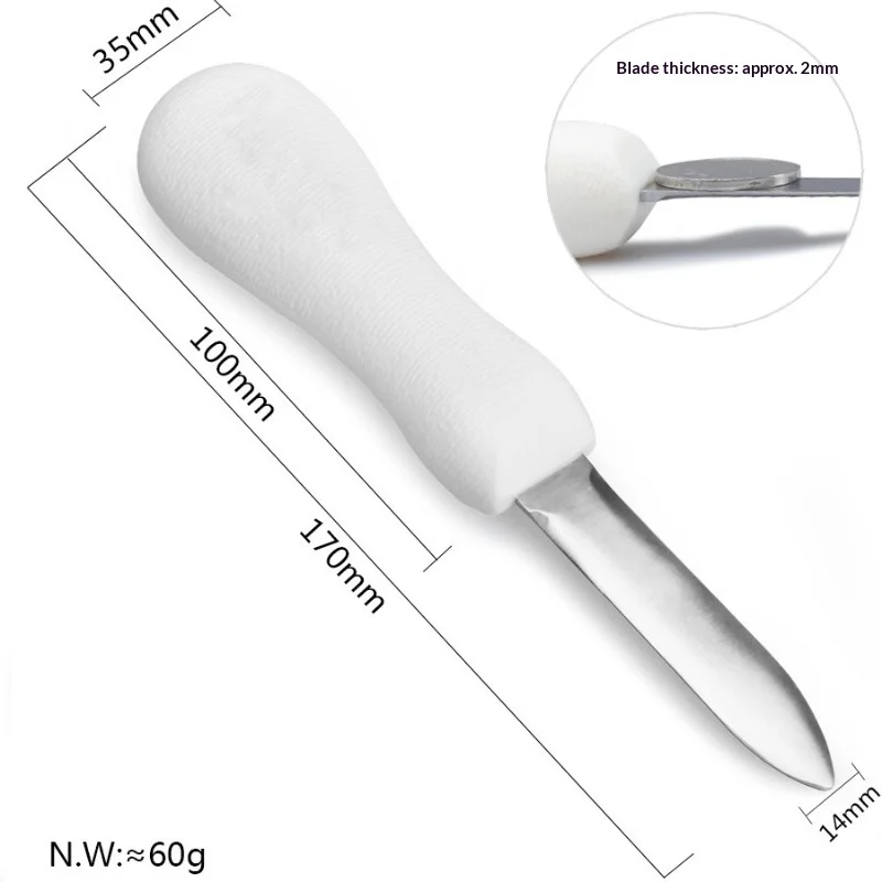 

Hot Stainless Steel Oyster Knife with Anti Slip Handle, Thickened Oyster Knife, Scallop Knife, Multi-purpose Kitchen Tools