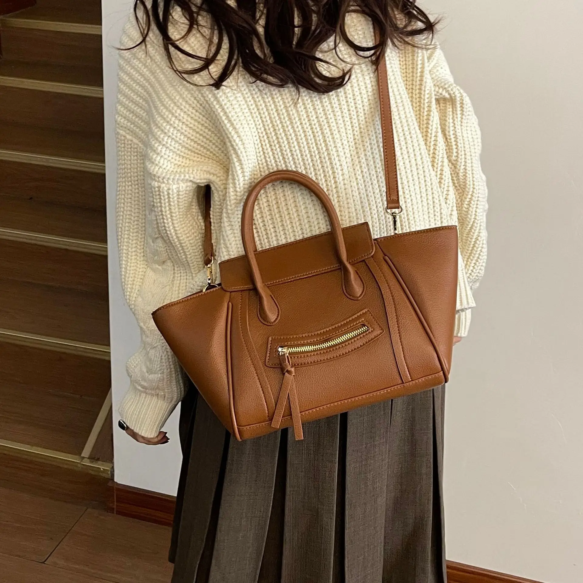 Commuter Fashion Tote met grote capaciteit |   Vintage trendy, veelzijdige crossbodytas voor dames