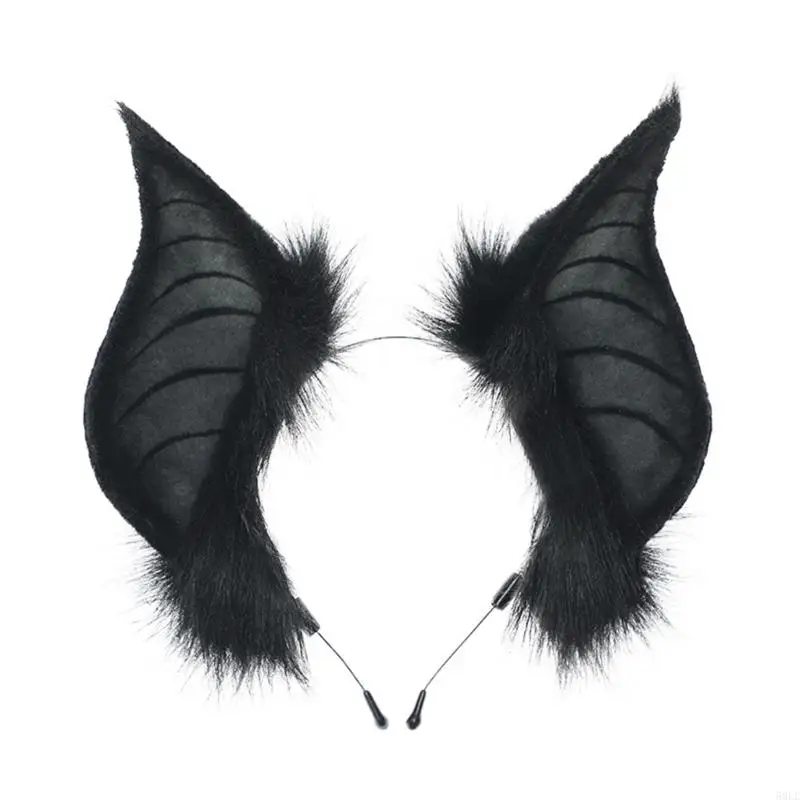 

50LE Bat Cats Foxes Fauxs Furs Ears Headbands Handmade Animal Furry Ear Hairhoop Women