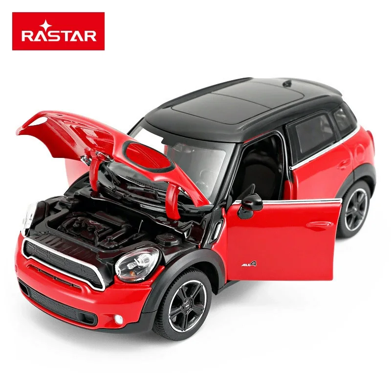 1:24 Simulation Alloy Diecast Model Car Scale Red White Blue Mini Cooper Can Open The Door Car Collection Display Toy