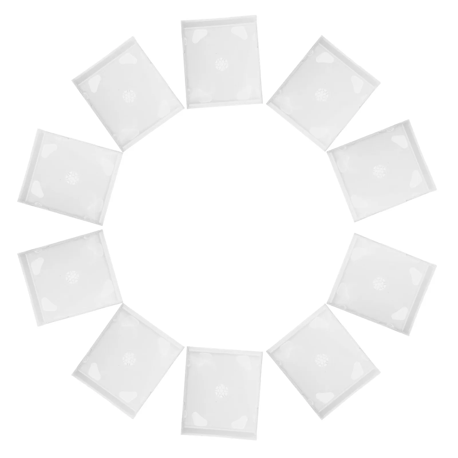 10Pcs Cd Cases Double Disc Clear Plastic Thickened Stackable Organizer Box Disc Holder Storage for Music Movies Data