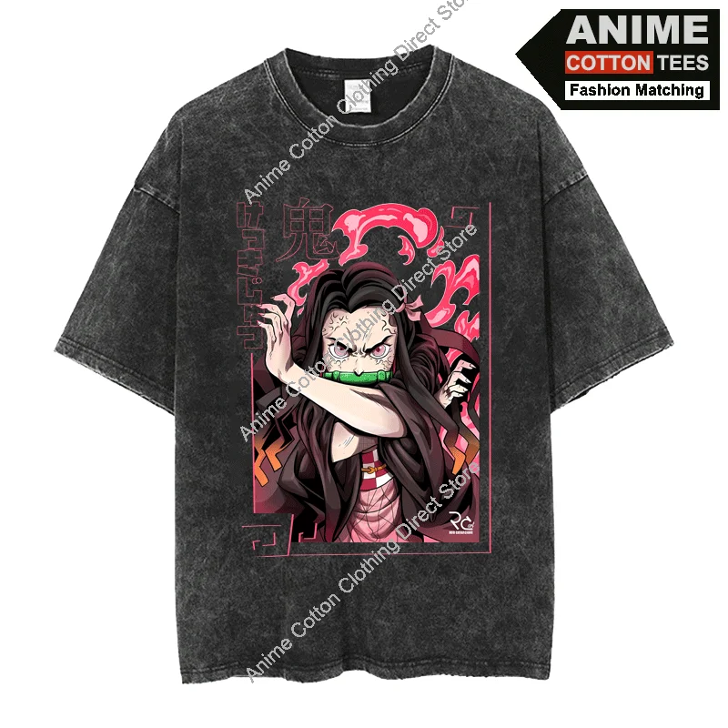 

Demon Slayer Nezuko Kamado T Shirt Anime Print T-shirt y2k Harajuku Hip Hop Street Unisex Oversized Loose Tees Retro Cotton Tops