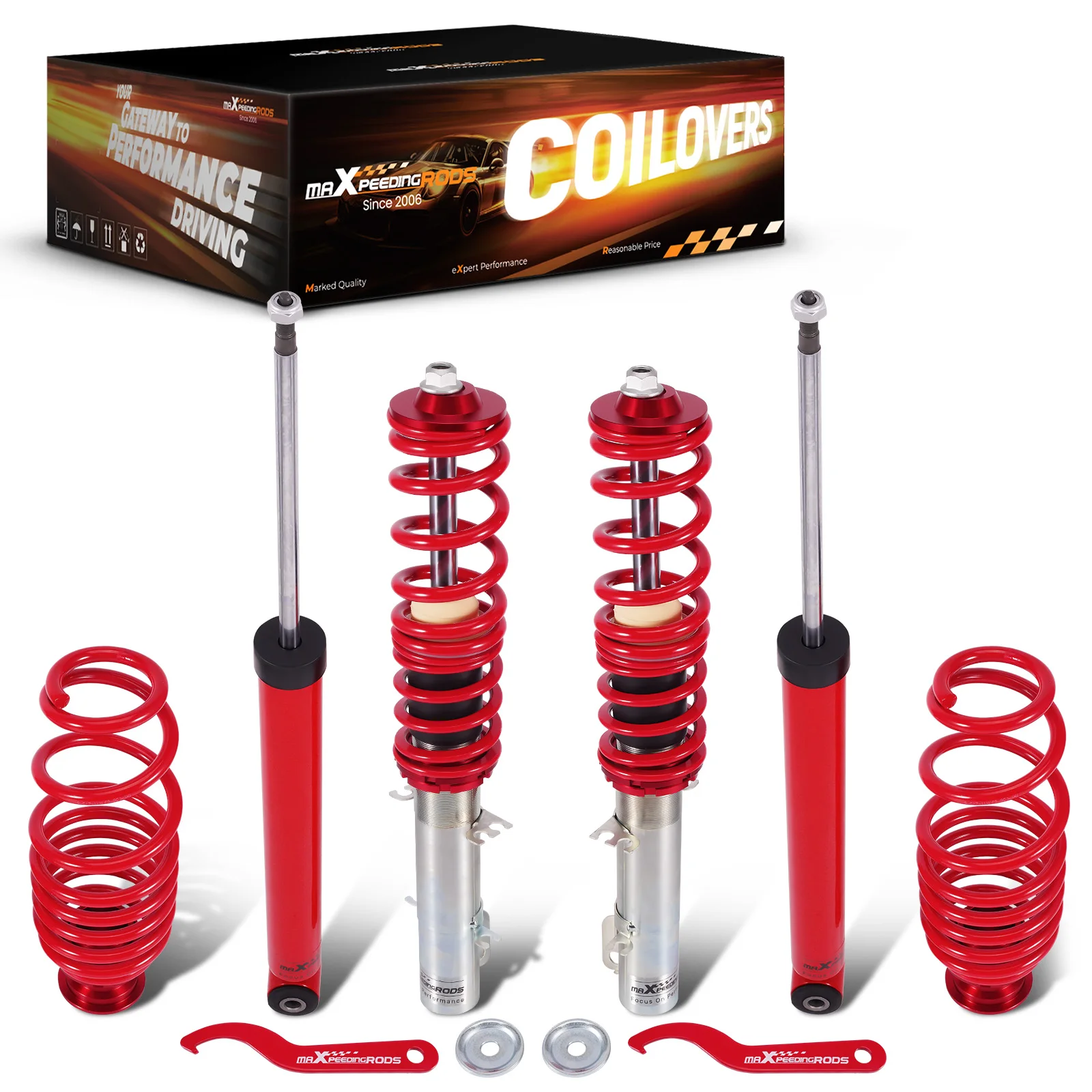 Coilover Suspension Shocks Springs Kit For For VW GOLF IV MK4 FWD 1998-2007