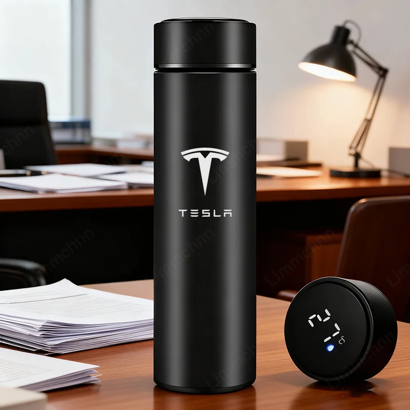 

Temperature Display Thermos Cup Stainless Steel Divided Thermos Bottle For Tesla Model 3 Model S X Y Roadster SpaceX Car Sticker