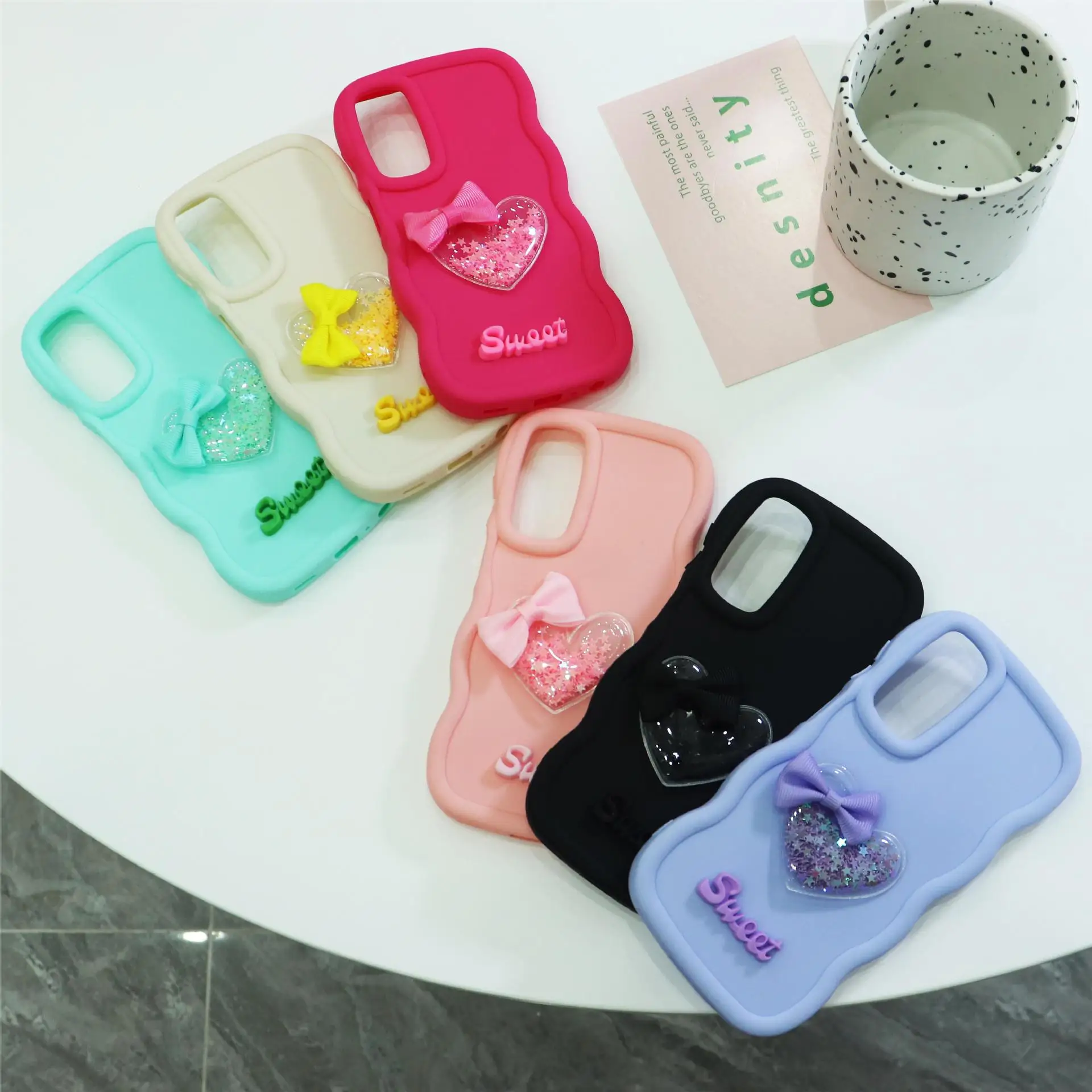 3D Love Heart Bow Wavy Silicone Case For Tecno Spark 10 20 Pro Plus 9 8 20C 30C 8T 7T 4 Camon 30 20 19 18 Pro 12 15 18P 4G Cover