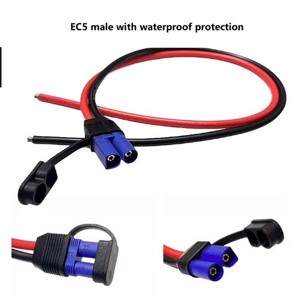 EC5 Male to EC5 Female Silicone Extension Cable 10AWG 100a Current Li-ion Battery Airplane Car Emergency Start Power Plug image 6