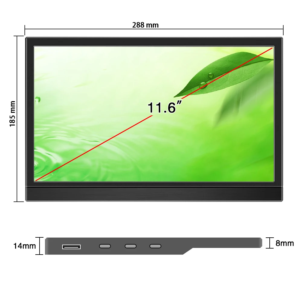 Imagem -04 - Tela Sensível ao Toque 11.6 Polegadas 1366x768 hd Painel Lcd Monitor Portátil Hdmi-compatível com Xbox Stick Switch Raspberry pi Portátil
