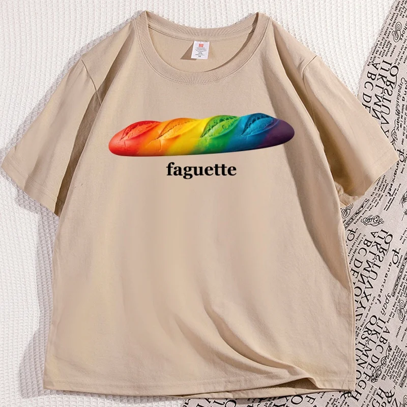 Faguette LGBT T-Shirt Men Women LGBT Pride Tee French Gay Lesbian Joke Gay Friend T Shirt Casual Short Sleeve Loose Graphic Tees