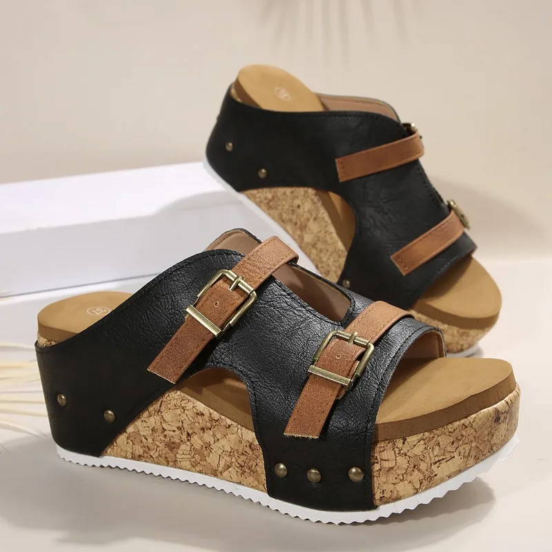 

2025New Arrival Women's Slippers Fashion Wedges Platform Sandals Summer Open Toe Beach Slippers for Women Casual Slippers Slides