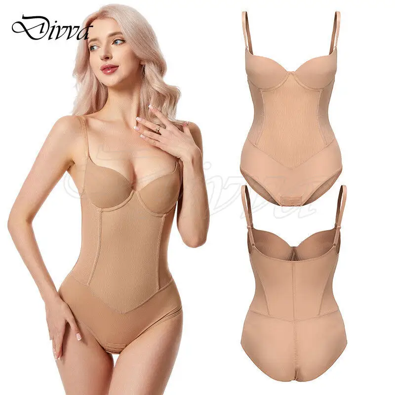 Women Shapewear Bodysuits Waist Trainer Vest Slim Full Body Shaper Built-In Bra Camisole Tops Tummy Control Slimming Bodysuits