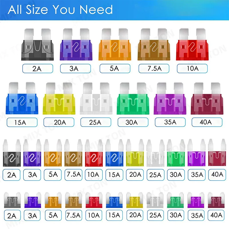 120 Pieces of ATO Auto Fuse Kit 15A 20A 25A 30A 35A Standard Car Fuse Combination, with Box Type Fuse Combination Kit and Clip