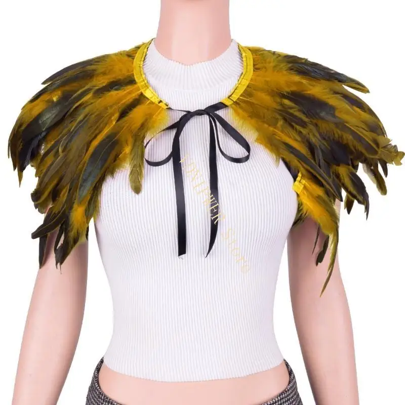 

Регулируемый воротник с перьев подходит для женщин и мужчин на вечеринках на Хэллоуин D08E