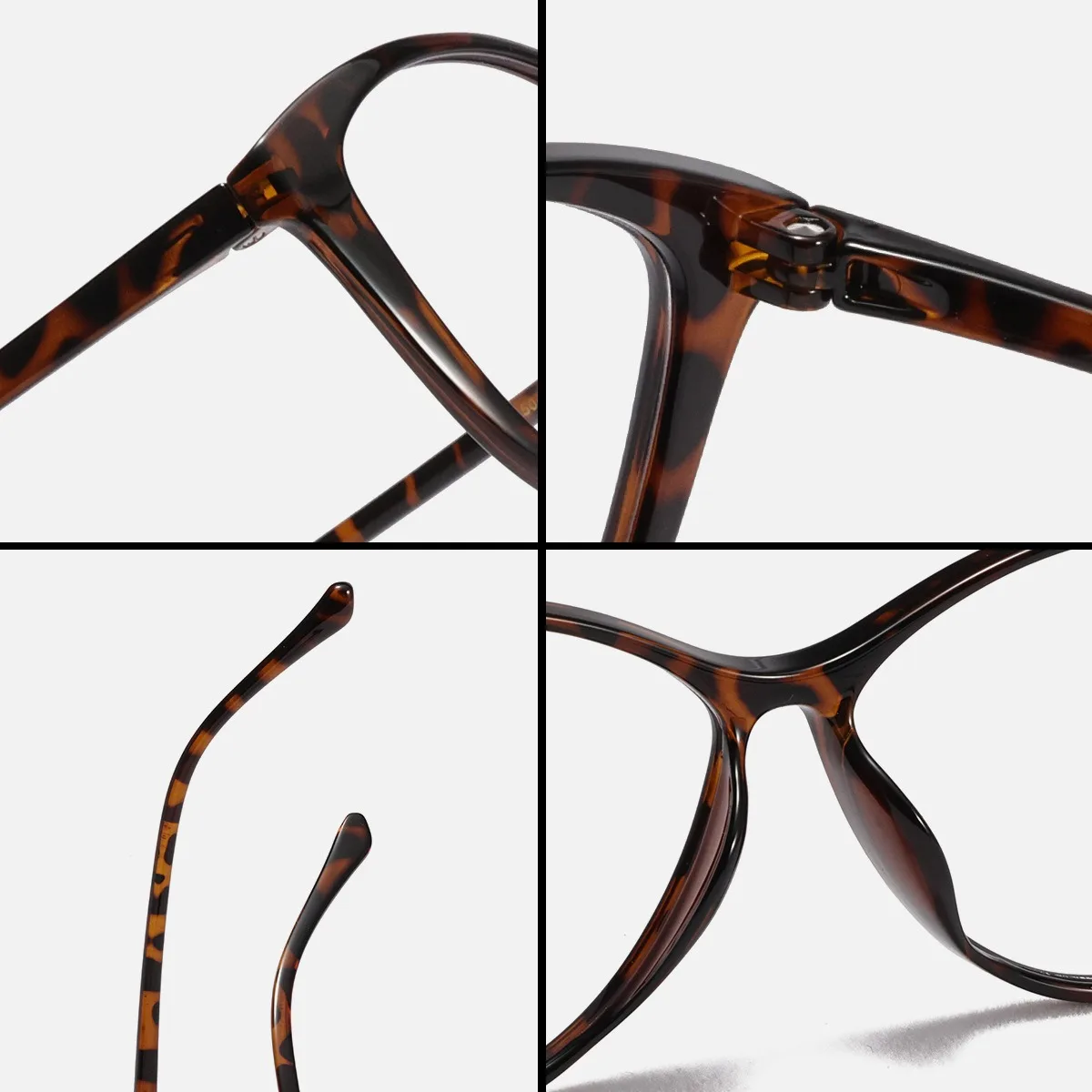 Ladies' cat eye photochromic 0-degree flat glasses reading glasses multifunctional reading glasses can be paired with glasses