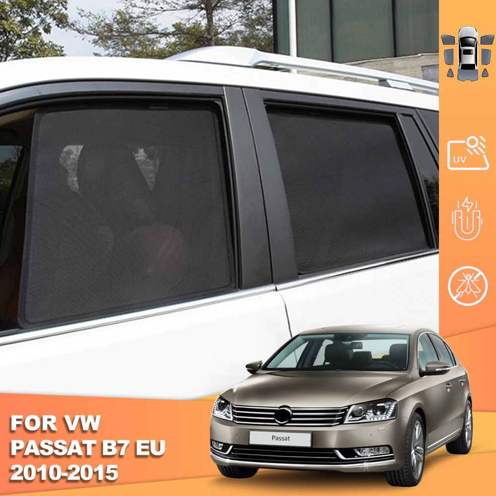 

For Volkswagen VW PASSAT B7 2010-2015 Magnetic Car Sunshade Front Windshield Curtain Rear Side Baby Window Mesh Sun Shade Visor