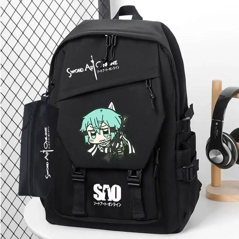 

Anime Game Mo Dao Zu Shi Chibi Black Blue Sword Art Online Student Teens School Bags Large Capacity Backpacks