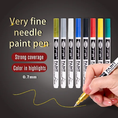 Juego de bolígrafos de pintura permanente para pintura rupestre, piedra, cerámica, vidrio, madera, lienzo, marcadores de pintura acrílica de 0,7mm, punta extrafina