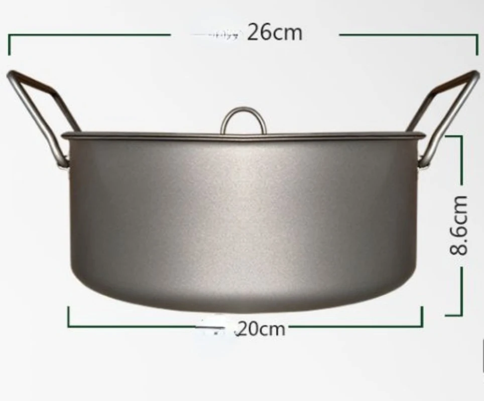 Pure Titanium Soup Pot Outdoor Pot Titanium Hot Pot Camping Portable Travel Outing Equipment High Temperature Resistance 2022