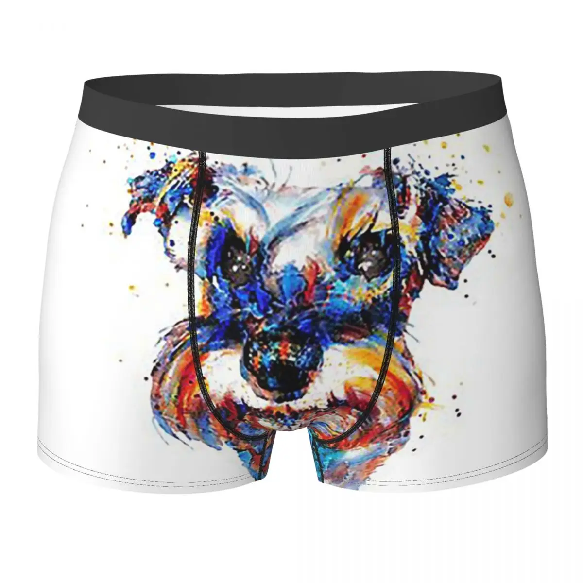 Boxer Underpants Shorts Schnauzer Head Panties Male Ventilate Underwear for Homme Man Boyfriend Gifts