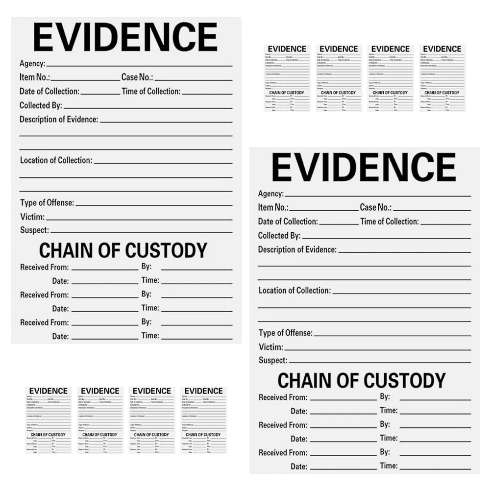 10 Pcs Evidence Stickers Collection Decals Bags Tags Identification Removable Labels Applique