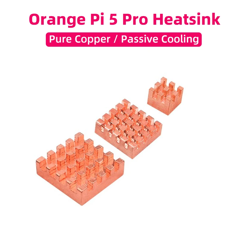 Orange Pi 5 Pro Heat Sink Pure Copper Heatsink Passive Cooling CPU RAM Radiator for OPI 5 Pro