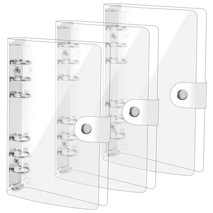 3er-Pack A6 transparentes weiches PVC 6 Ringe Binder Cover Clear Binder Notebook Cover A6 Binder für nachfüllbare NotebookSchool Office