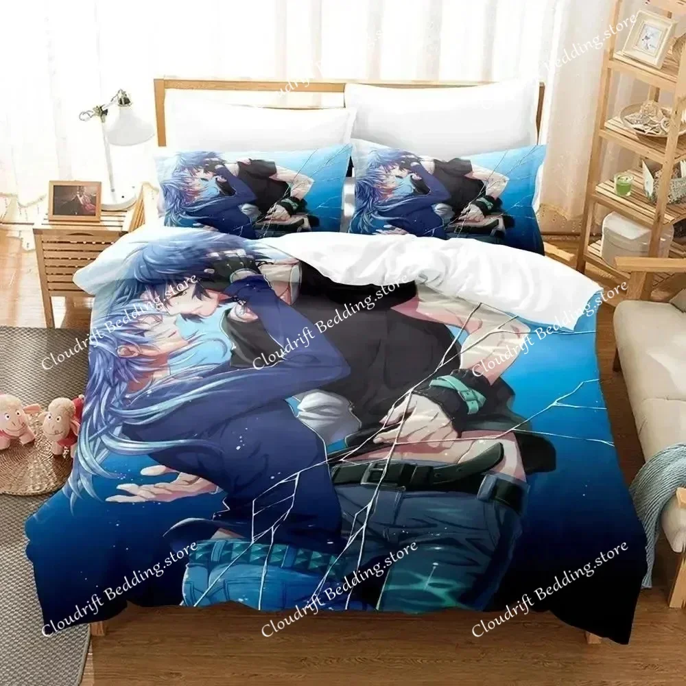 Anime DRAMAtical Murder Game Bedding Set Quilt Cover Pillowcase Comforter King Queen Size Boys Adult Duvet Cover Bed Set