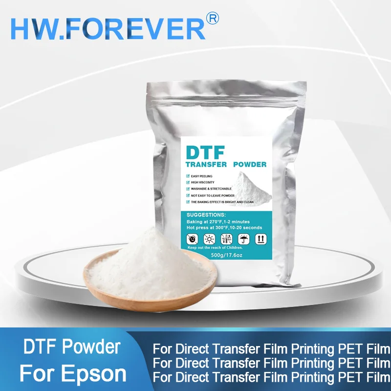 

500 г DTF порошок термоплавкий порошок ПЭТ-пленка для печати прямой переносной пленки Перенос термопластика Полиуретан Полимер