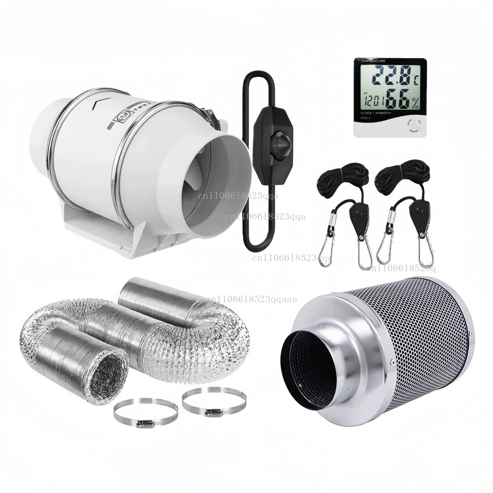 European standard German standard 4 inch CE certification stepless speed regulating pipe fan carbon can filter set