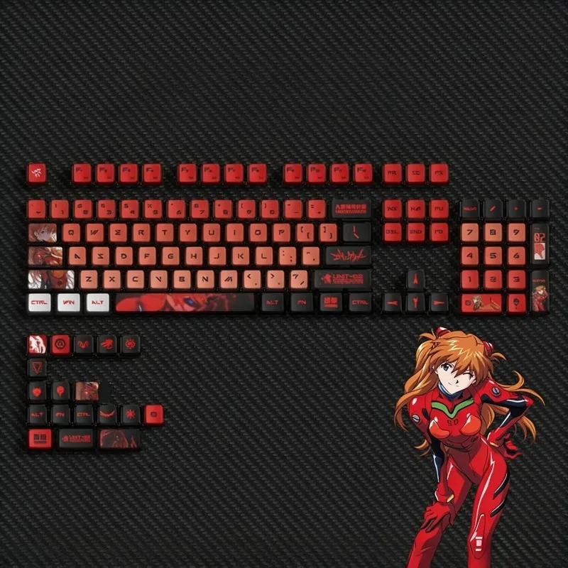 Neon Cute Genesis Classic Evangelion Four-Side Light Transmitting Colorful Sublimation Keycap Custom Personalized Printed Keycap