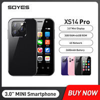 SOYES XS14 Pro Mini Smartphones 4G LTE 3GB+64GB Android 9.0 Quad Core 3.0 Inch 2600mAh Battery Face ID Type-C Small Mobile Phone