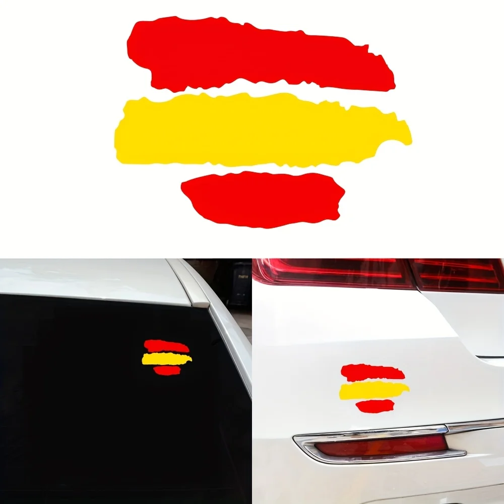 

Светоотражающая наклейка с испанским флагом, водонепроницаемая и солнцезащитная креативная наклейка на окно, подходит для ноутбуков, мотоциклетного шлема