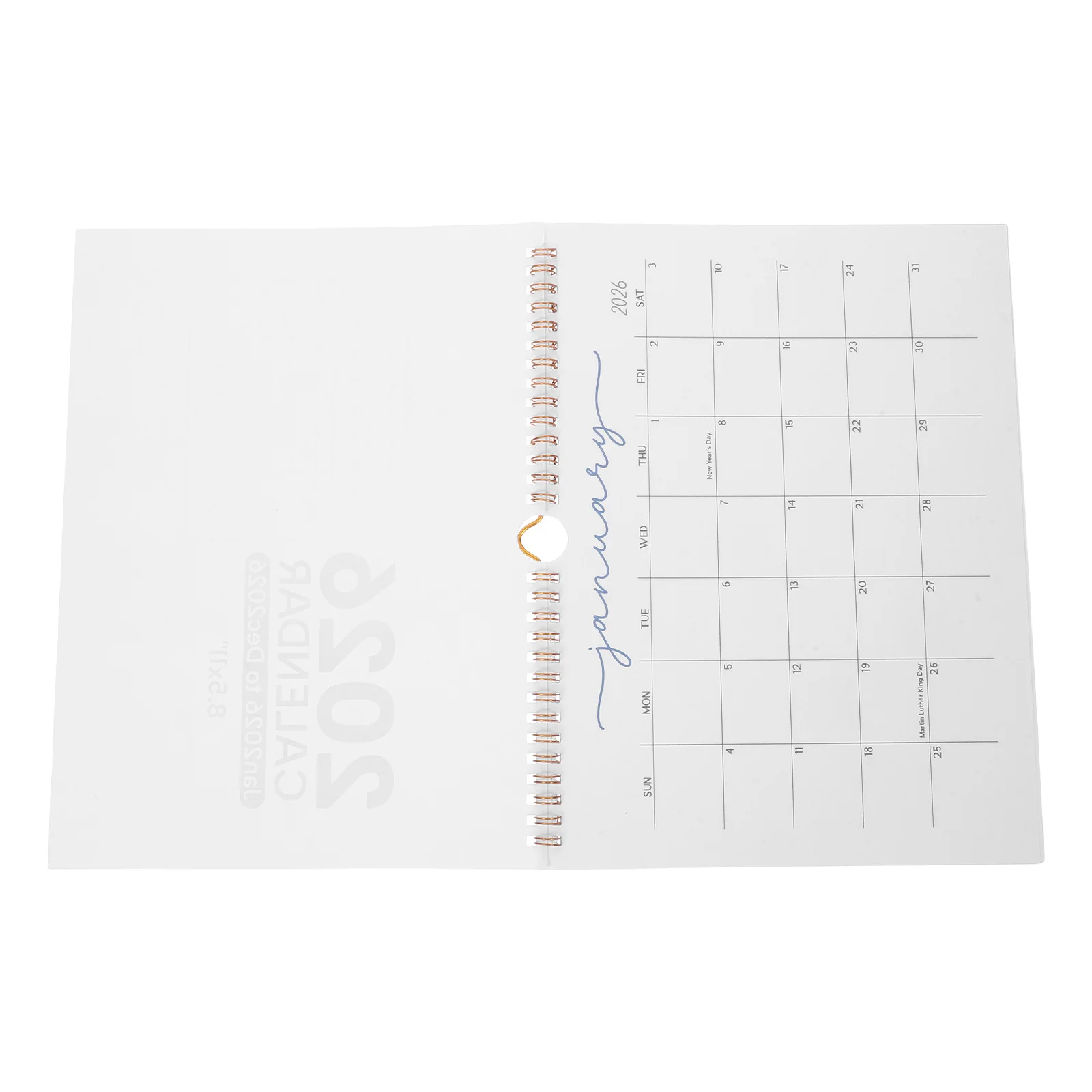 

2026 Wall Calendar Hanging White Spiral Bound 12 Months Planner Large Daily Writing Space Family Office Reusable Wall Calendar