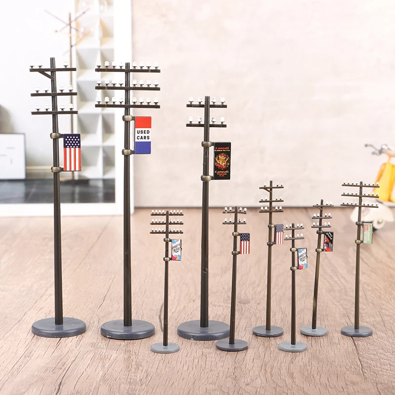 High Quality 3pcs/set 1:42/1:87/1:100 Electric Line Pole Model for Train Microlandscape Mini Scenery DIY Decor Accessories