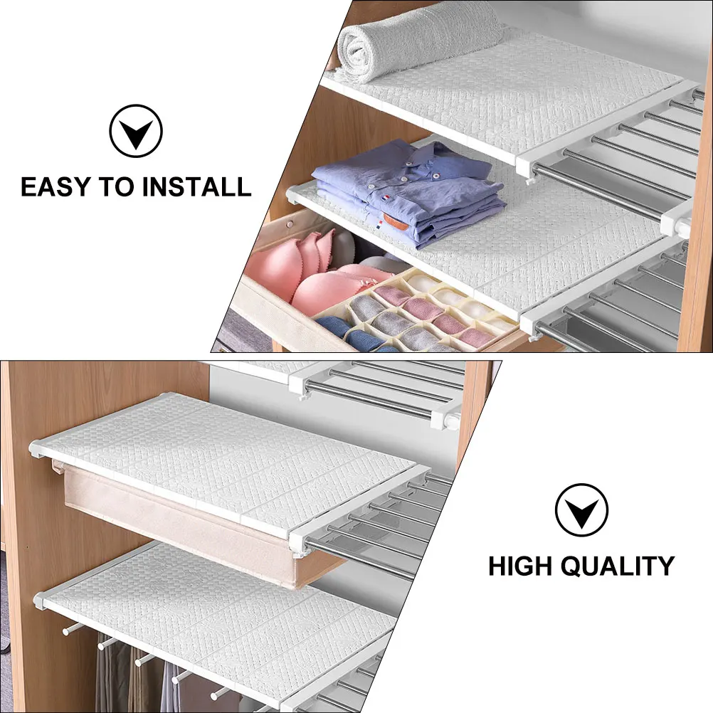 

1Pcs Wardrobe Storage Rack Shelf White Expandable Retractable Divider for Home Closet Organization Closets Shelf Divider