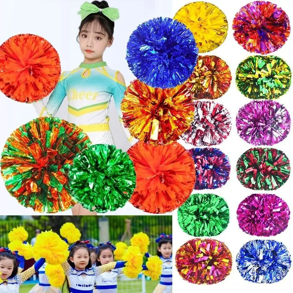 New 25cm Game Pom Poms Multicolors PET Cheap Practical Cheerleading Come On Props Cheering Ball Club Supplies