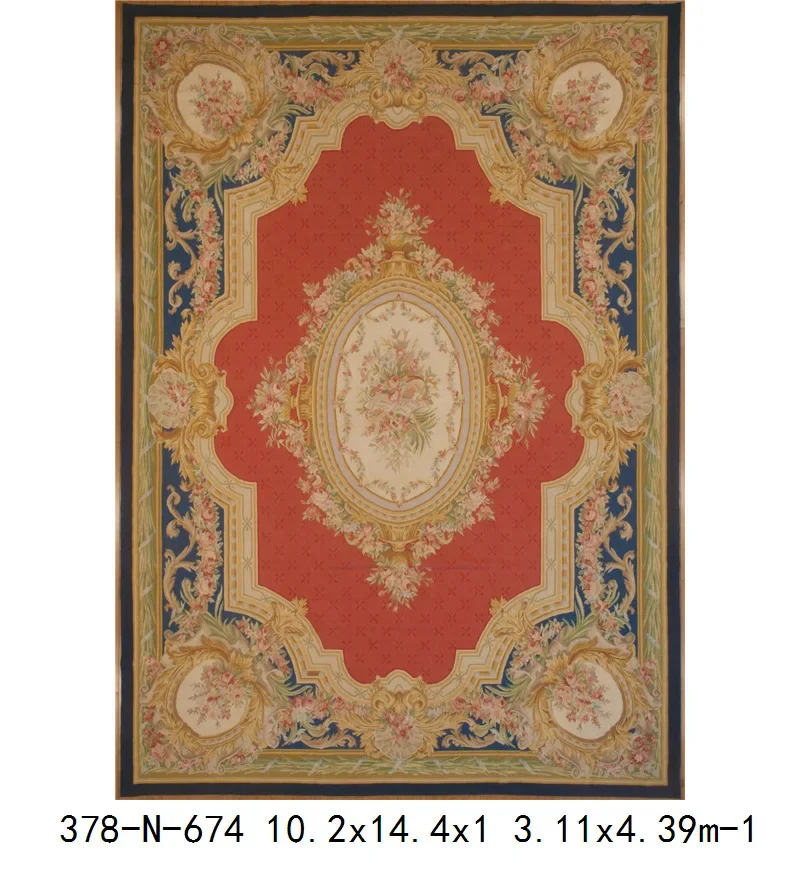 Palace rug, hand-woven 100% wool court style bedroom square decoration