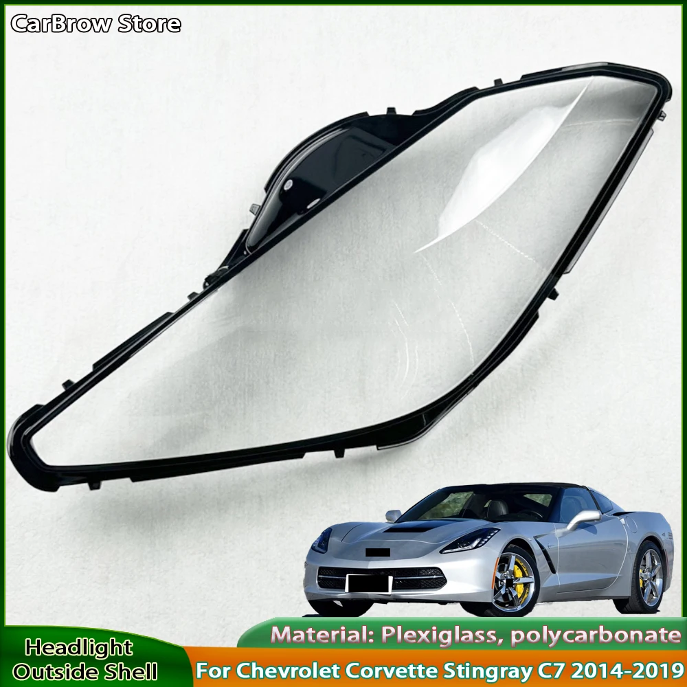 

Для Chevrolet Corvette Stingray C7 2014-2019 фара прозрачная маска крышка корпус фары плексиглас заменить оригинальные линзы