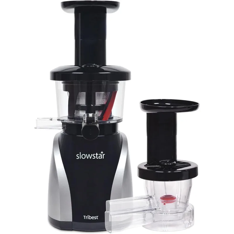 Tribest Slowstar SW-2020 Vertical Masticating Cold Press Juicer & Juice Extractor with Mincer, Silver