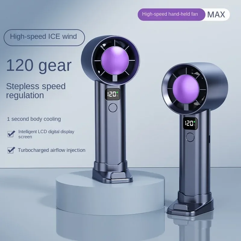 New Portable Handheld Turbo Fan Adjustable Mini Personal Fan Battery Operated Electric Eyelash Fan 120 Wind Speeds