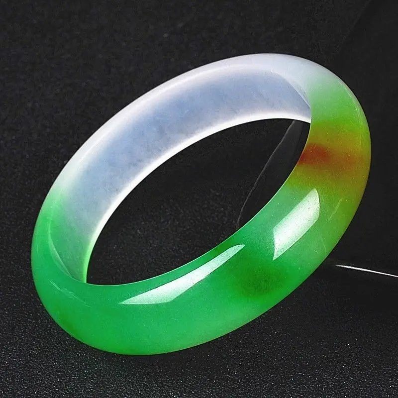 

Myanmar women's ice seed Laokeng three-color glutinous seed Fulushou jadeite bracelet