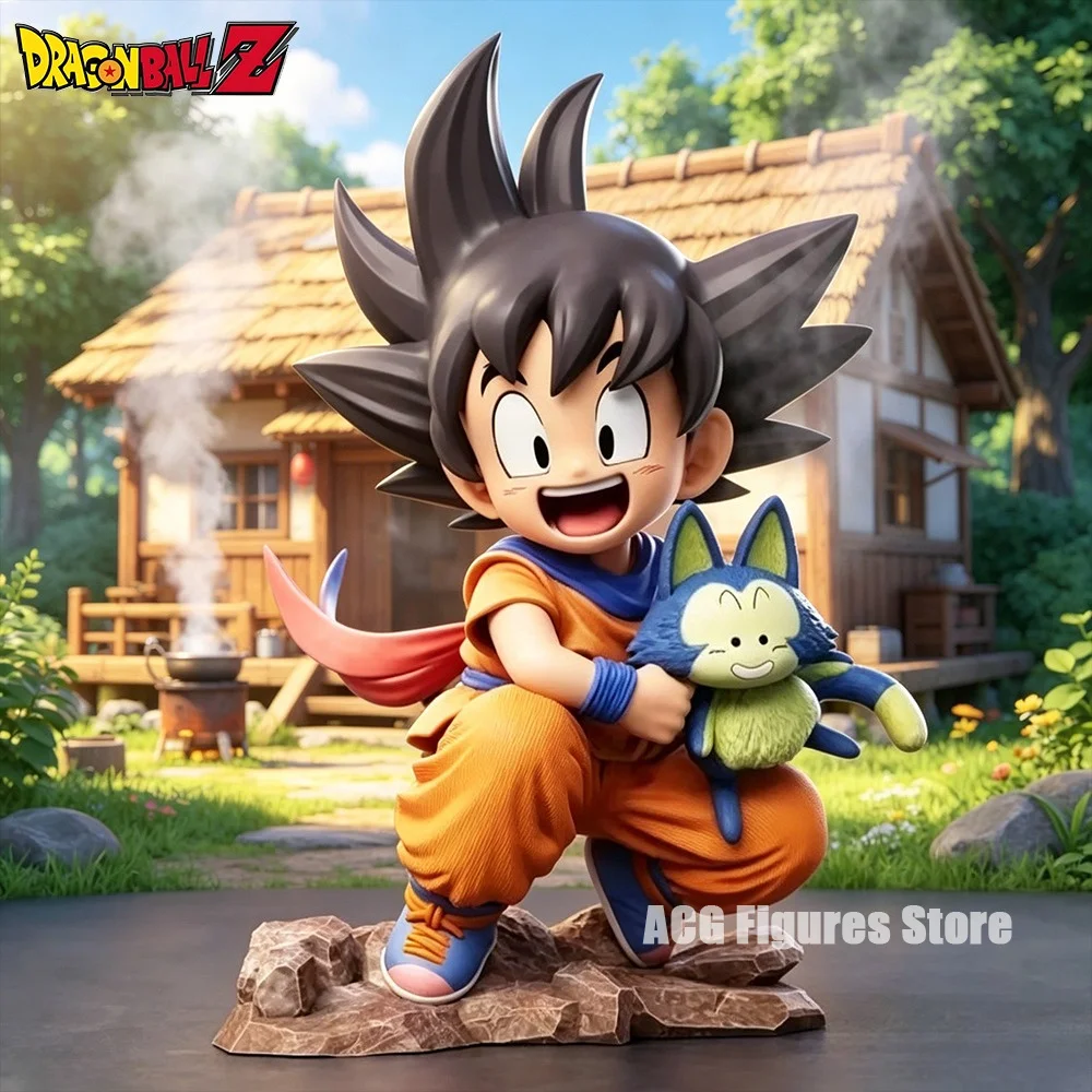 Figuras de Acción de Anime Dragon Ball, Goku Niño Abrazando a Puer, 10cm/3.94in, Adorno de Escritorio de Pvc, Modelo Coleccionable, Regalos