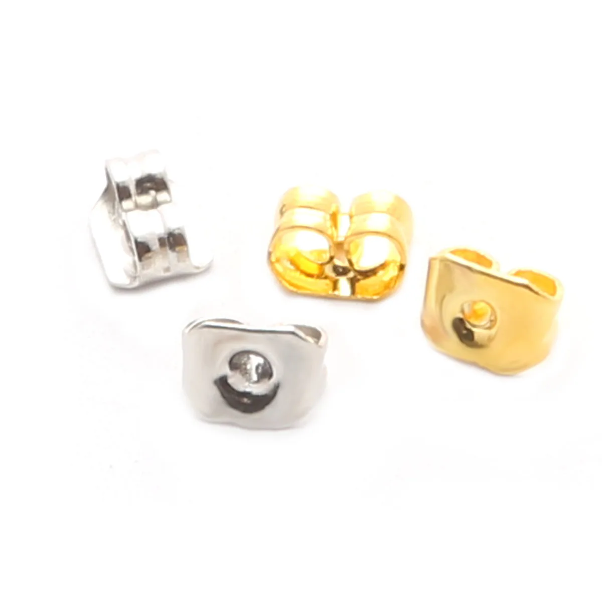 Wholesale Earring Studs Backs Gold Rhodium Plated Butterfly Stopper Scrolls Ear Post Nuts Findings Fashion Jewelry Accessories