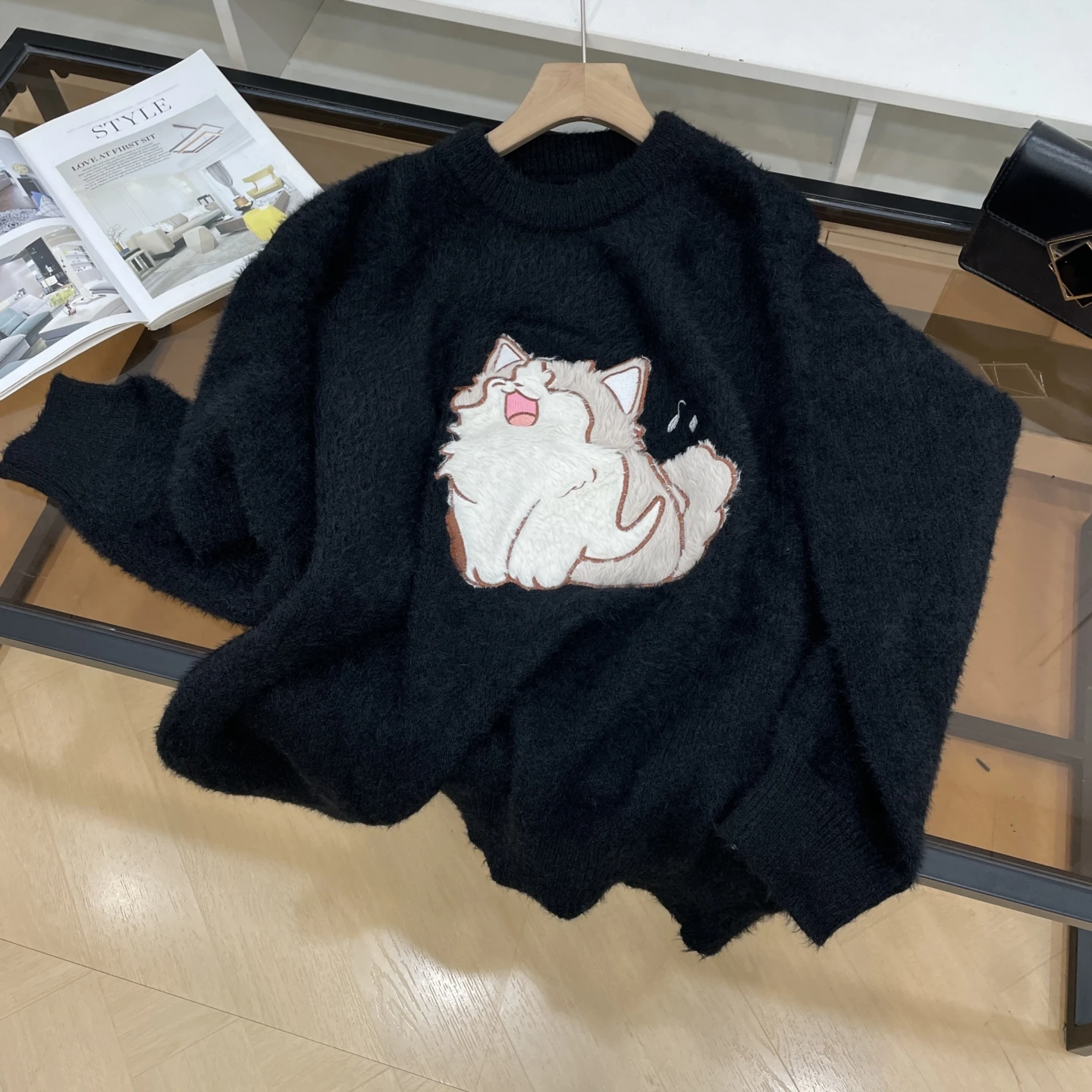 

Утягивающий свободный длинный свитер с принтом све, женский пригородный топ, модный удобный милый свитер, осень-зима