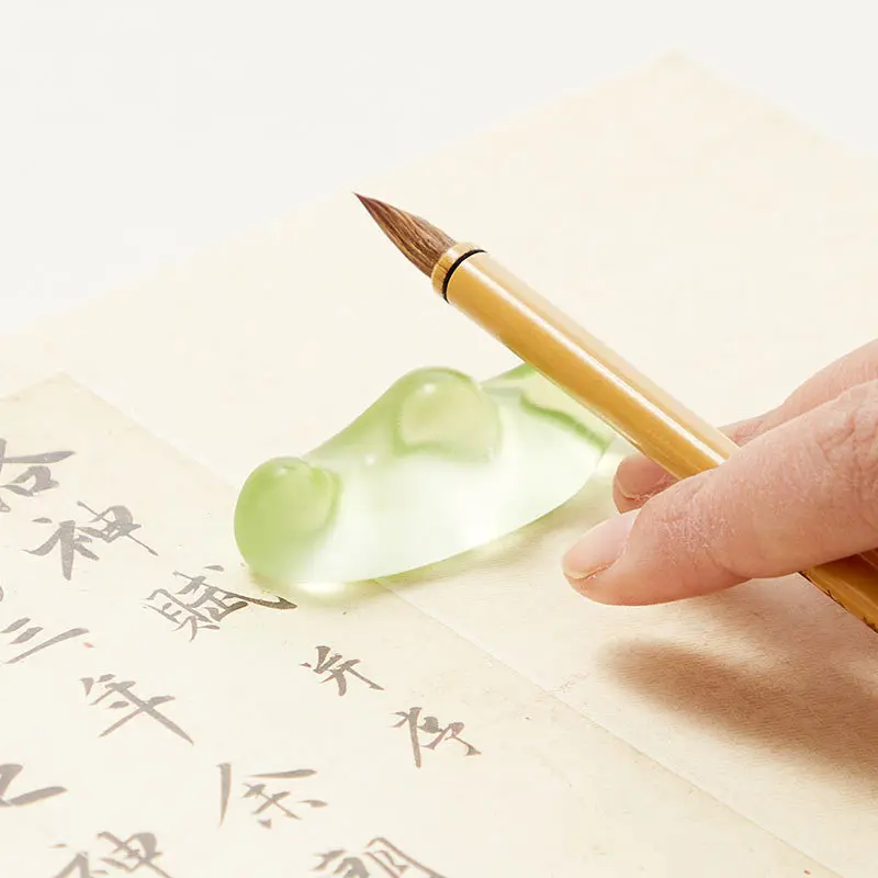 Crystal Glass Brush Rest Calligraphy Pen Holder for Chinese Painting Ink Writing Desk Accessory Beginner Gift
